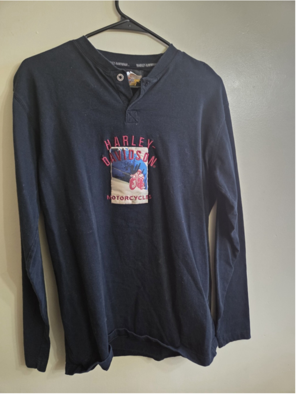 Harley-Davidson Men's Embroidered Logo Long Sleeve Size M